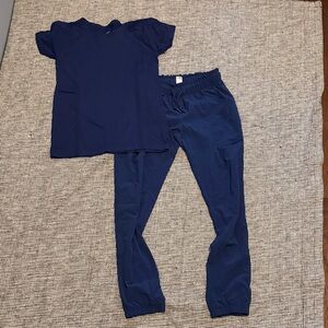 Athleta Girl Lined High Jump joggers Matching Set in Navy Blue sz large 10